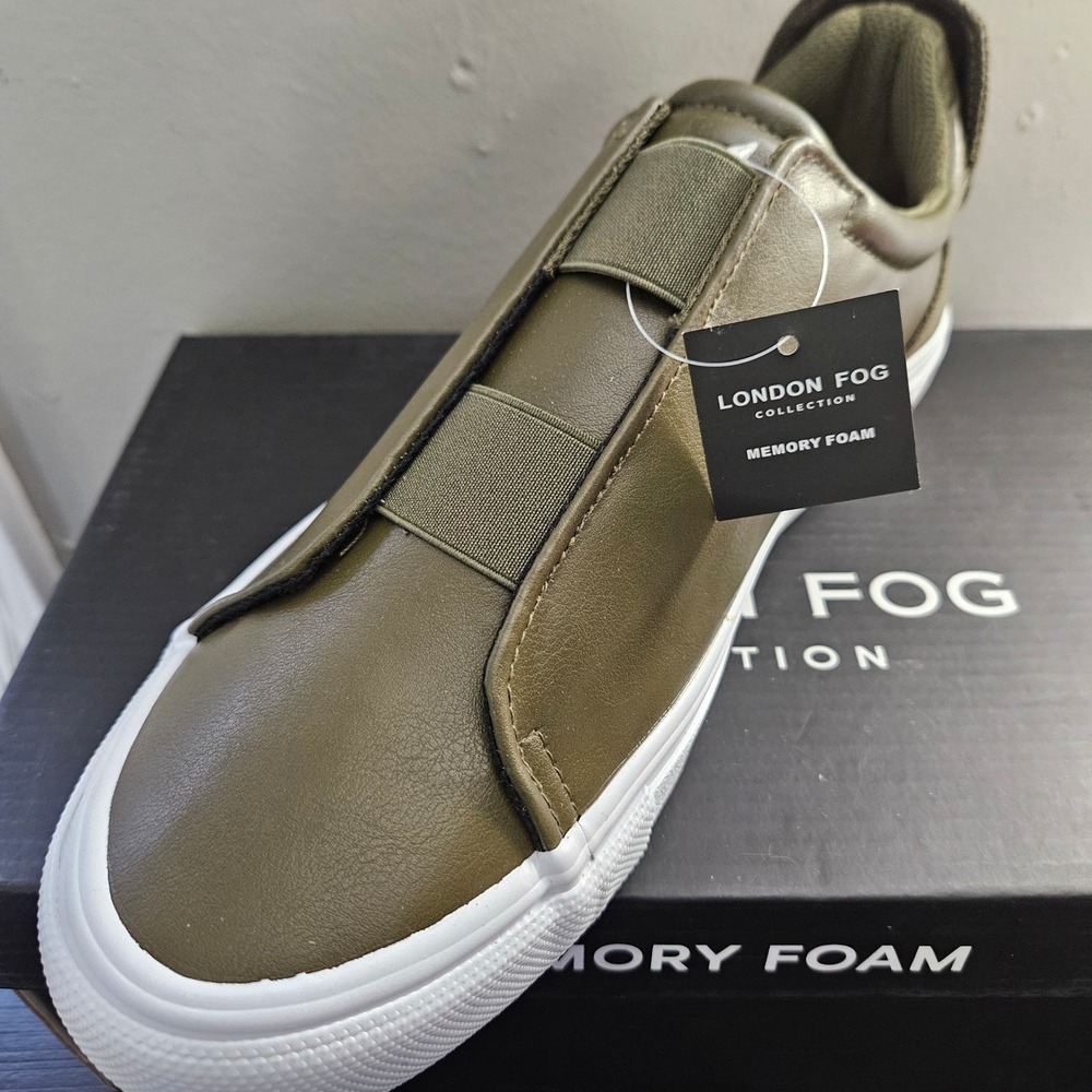 London Fog Men Dark Olive LFM-Francis Slip On Memory Foam Sneakers Size 9.5M - Picture 2 of 11